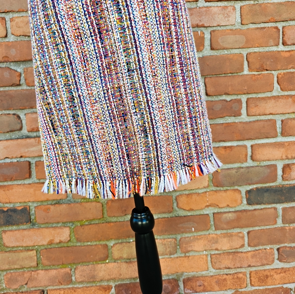 Chelsea & Theodore Tweed Fringe Pencil Skirt – Size 6 - Picture 6 of 15